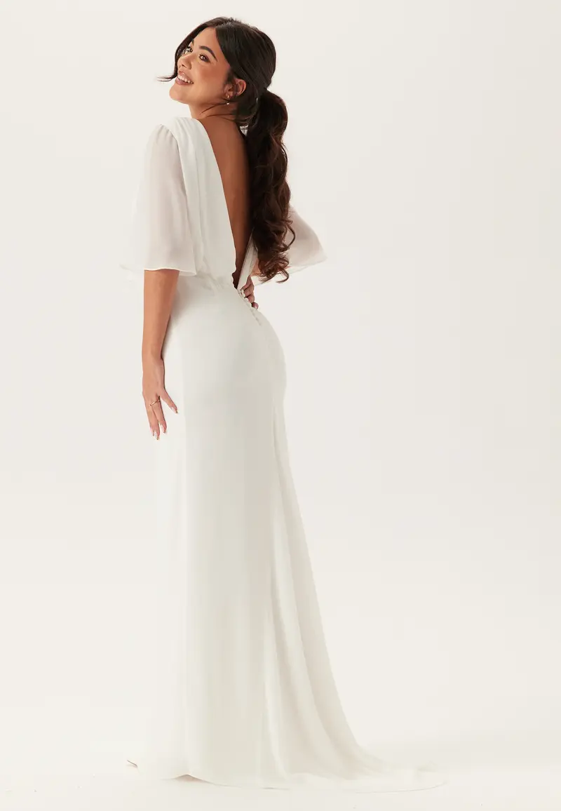 Butterfly Sleeve Mermaid Wedding Gown