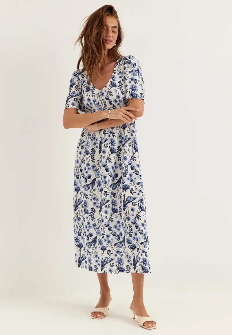 Butterfly Tie Back Midi Dress