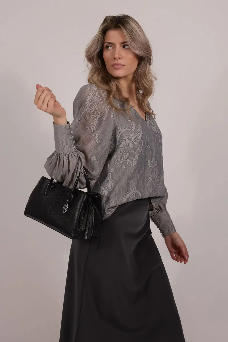 Button fab blouse Grey