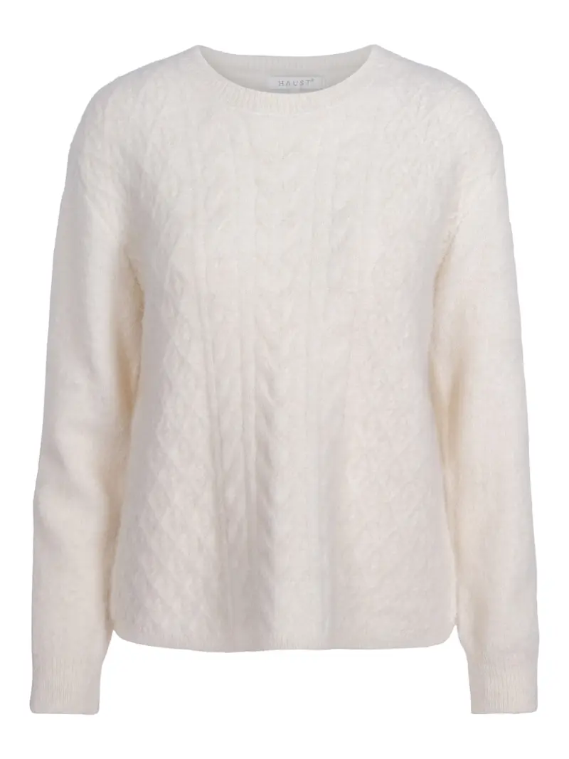 Cable alpaca pullover Creme