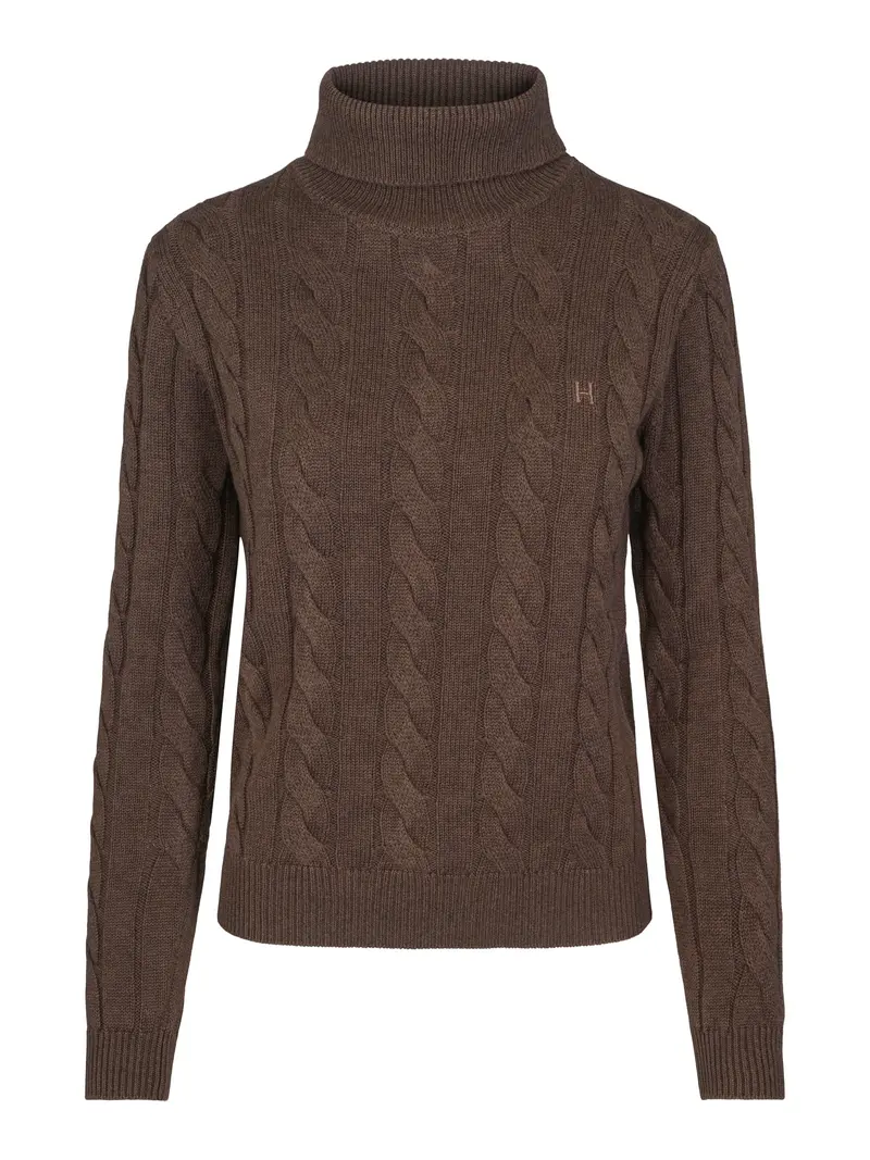 Cable roll neck Olive