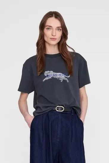 Cade Tee Leopard Washed Black