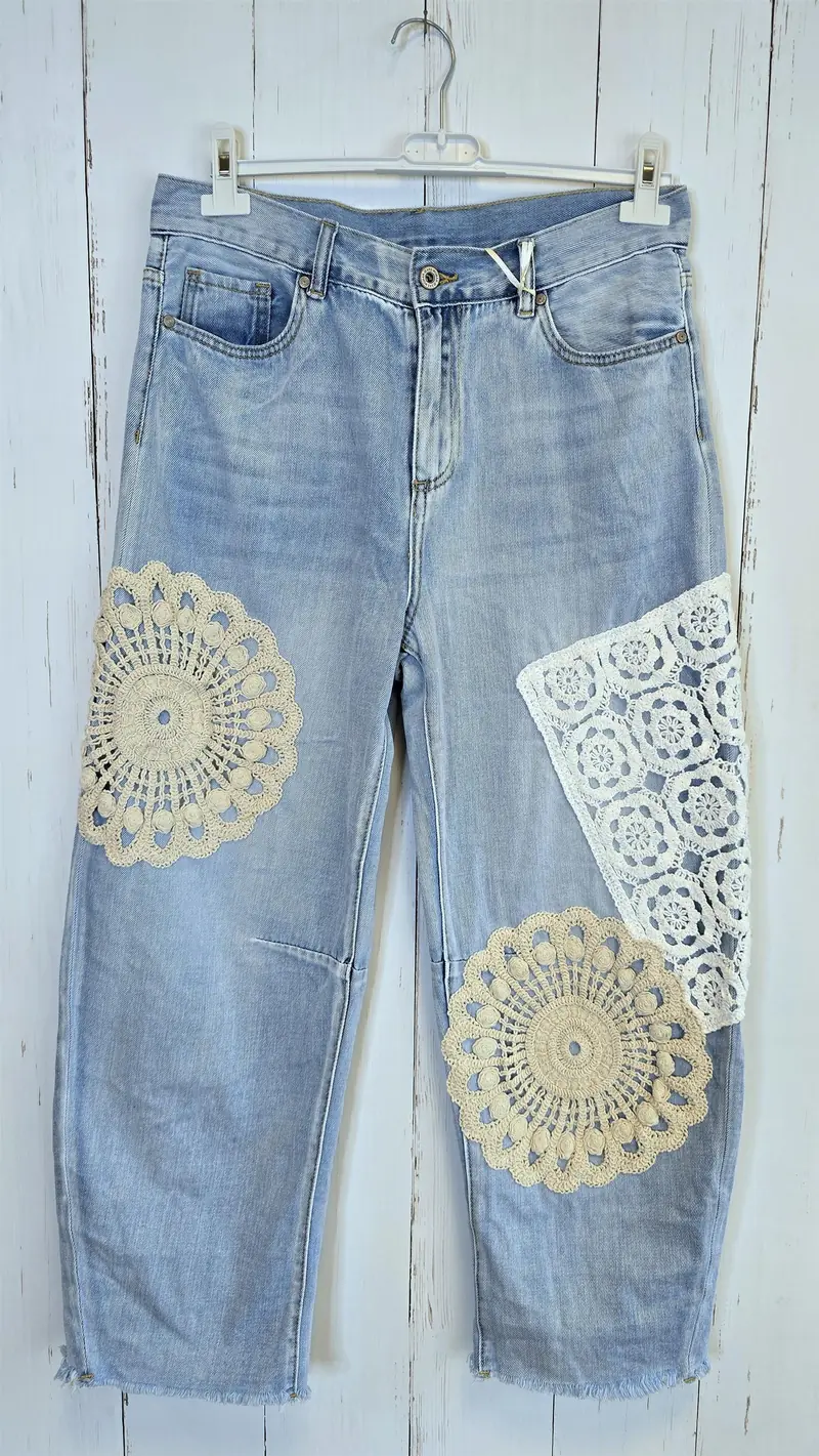 Cally jeans med blonde pathes