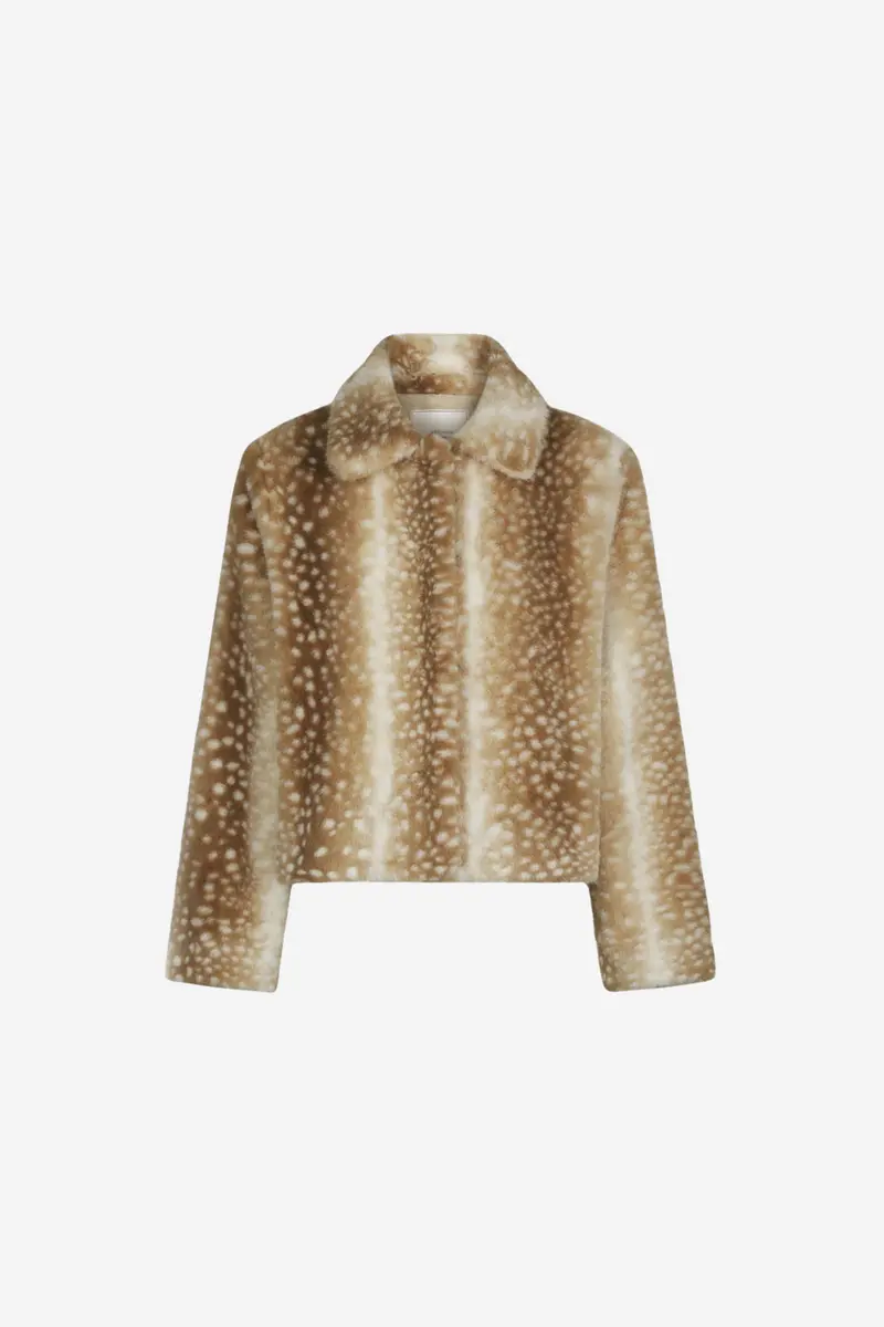 Camina Faux Fur Jacket Beige
