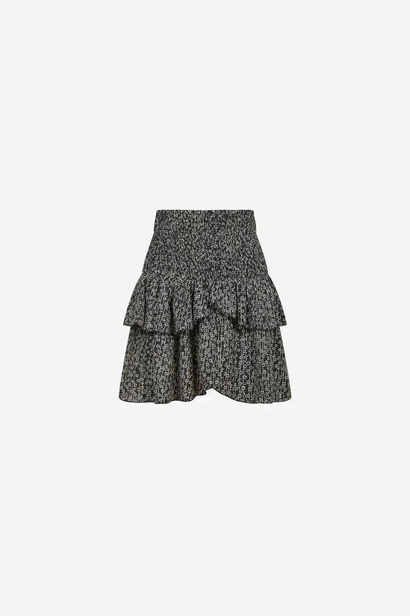 Carin Flower Check Skirt Black