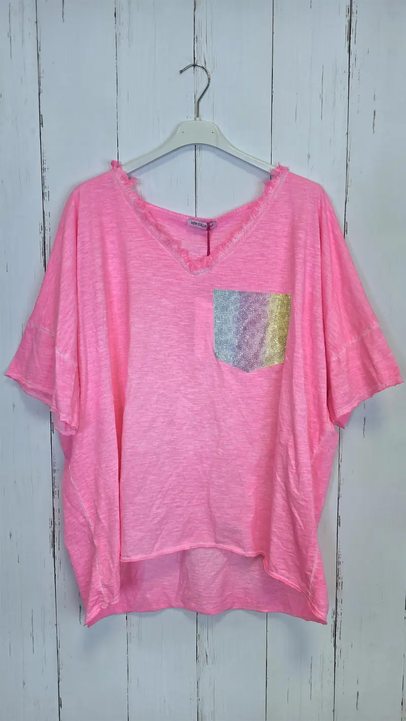 Carla shimmer topp rosa