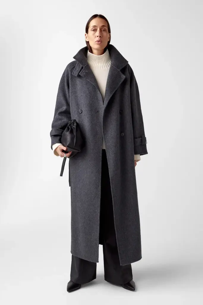 Carmella Wool Coat Grey Melange
