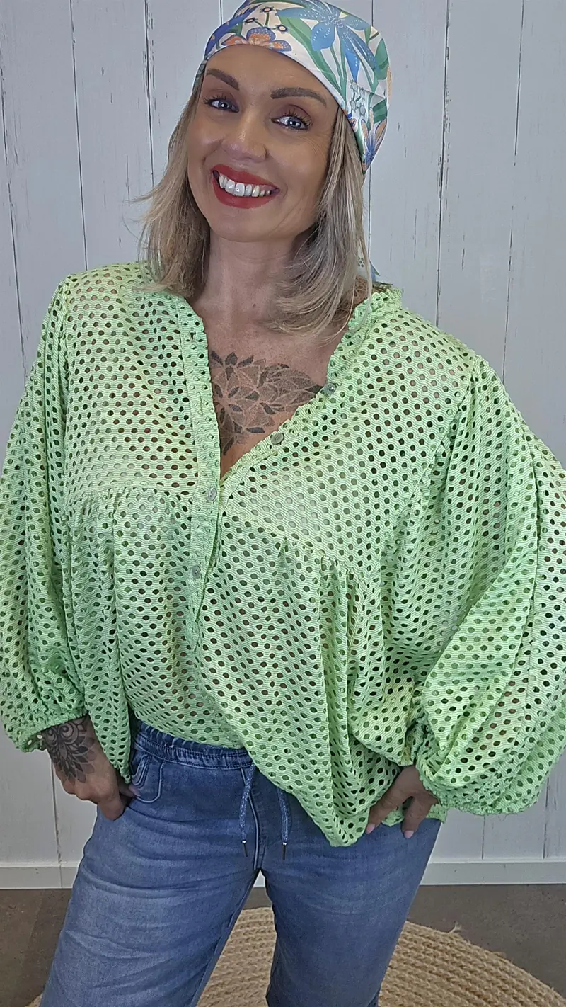 Carmen bluse grønn