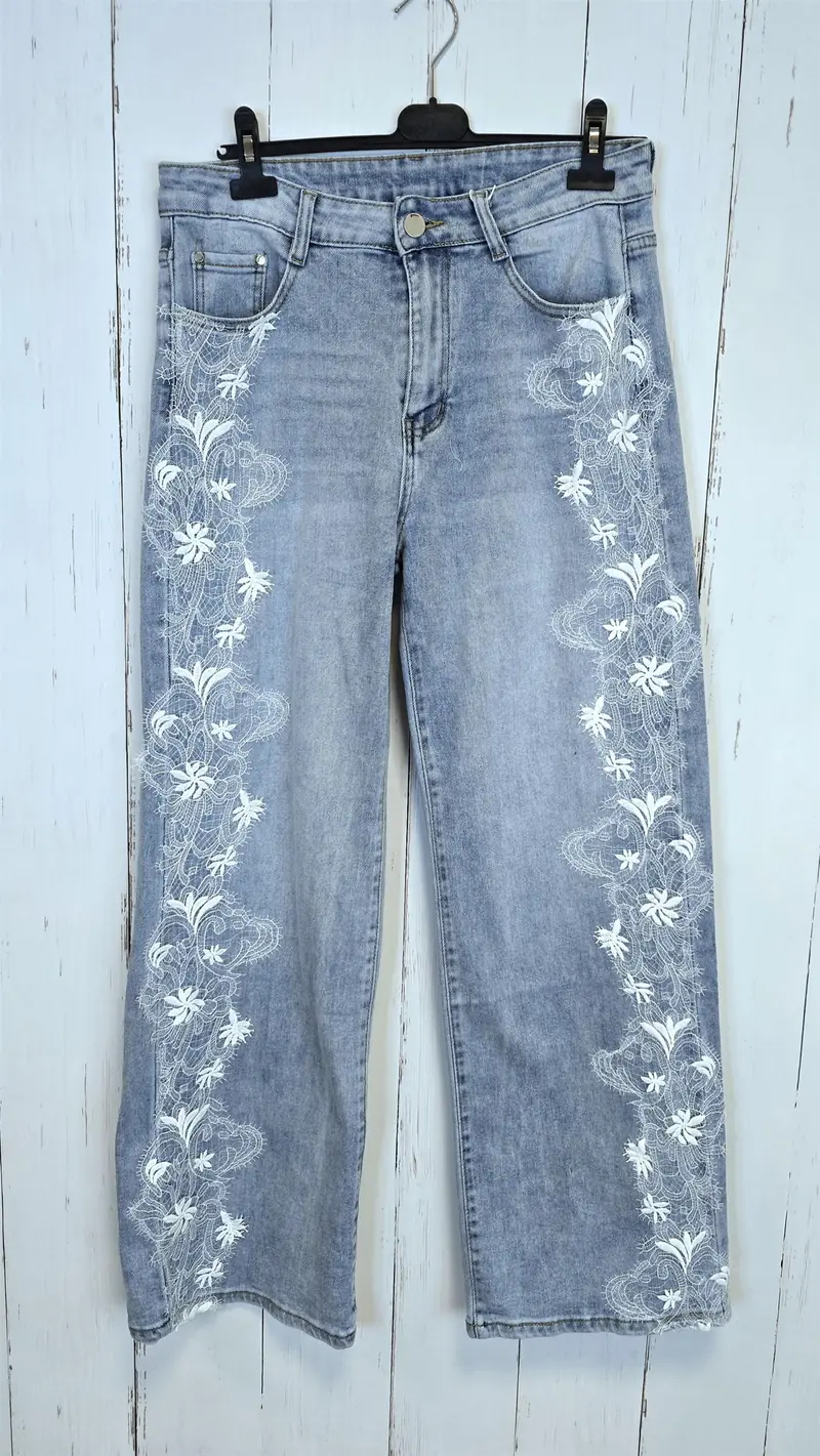 Carol jeans med blonder