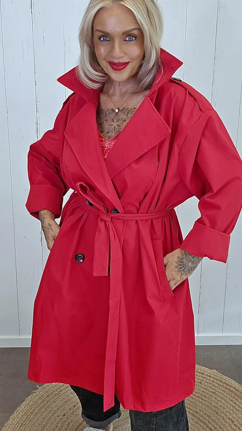Carrie Trenchcoat rød