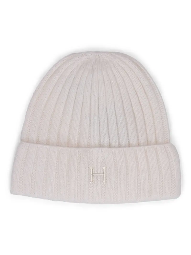Cashmere rib beanie Krem