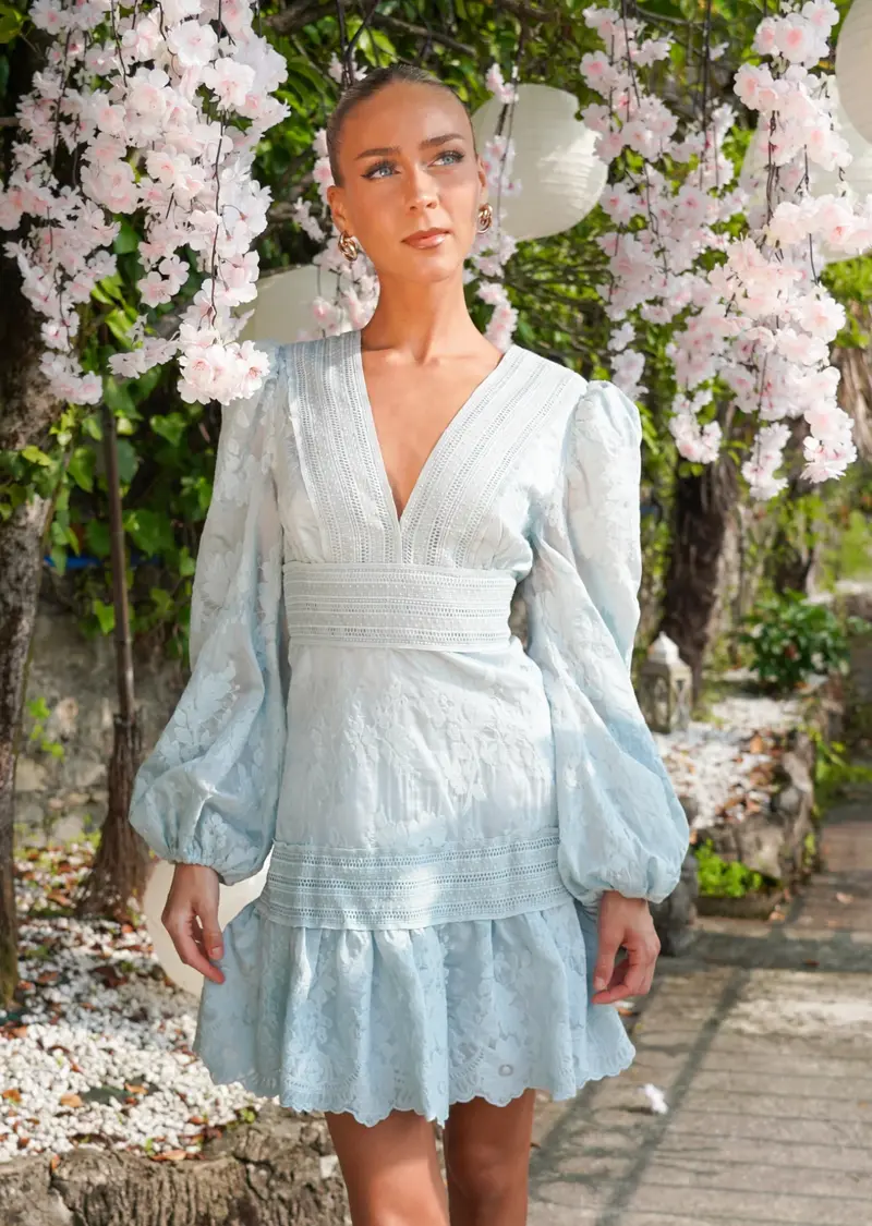 Castle Lace Dress Baby Blue