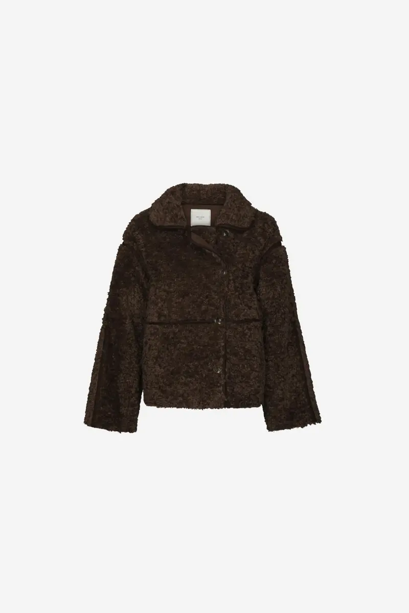 Castor Faux Fur Jacket Dark Brown