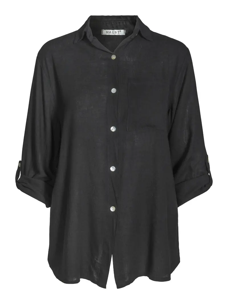 Casual linen shirt Black