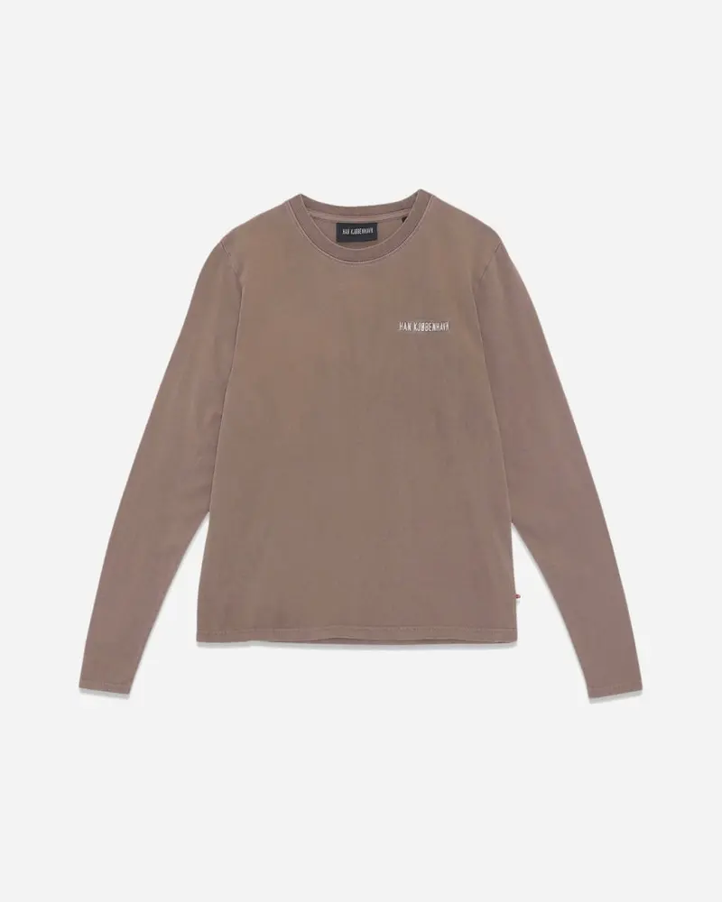 Casual Long Sleeve Tee - Faded Brown