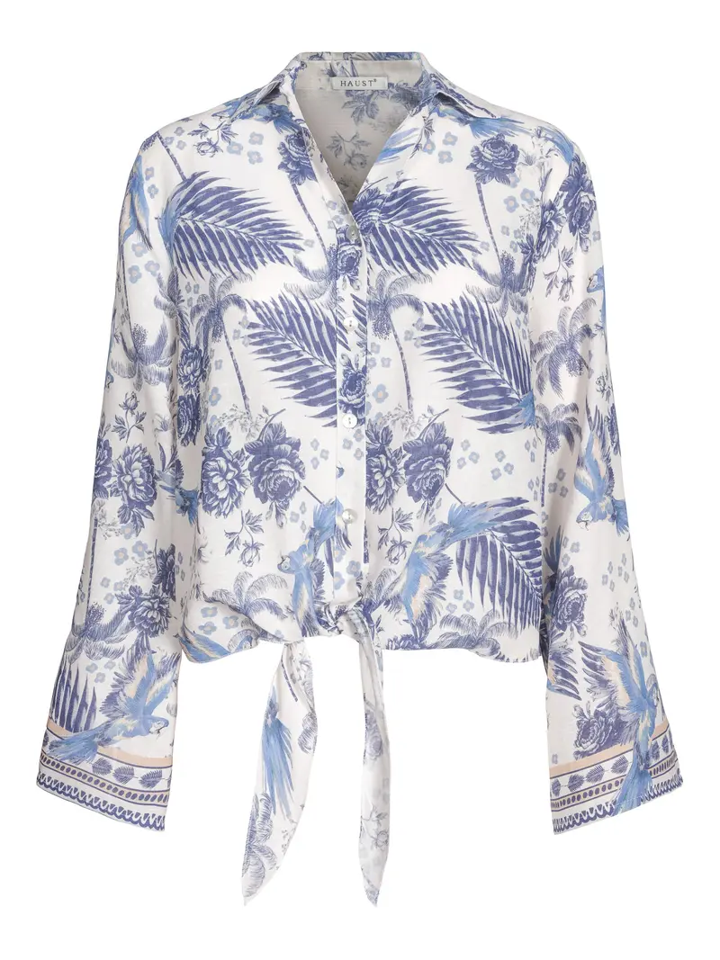 Casual printed tie shirt Blue
