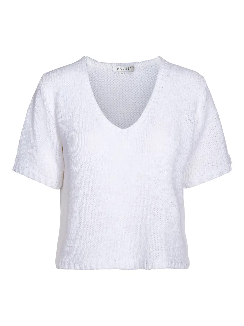 Casual Short sleeve, knitted top White