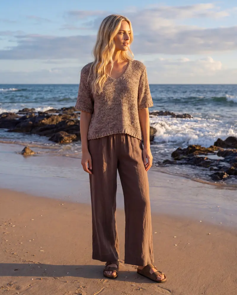 Casual wide trouser Dark Brown