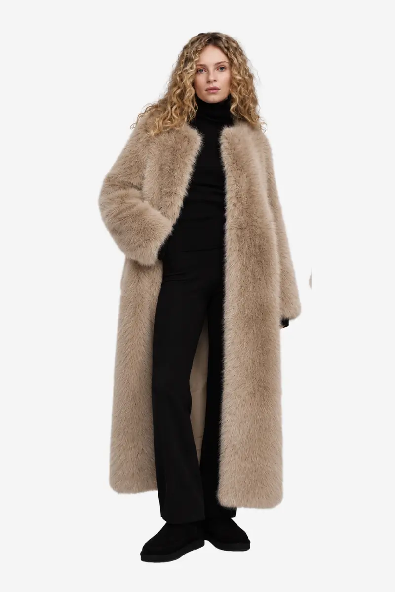 Catharina Fake Fur Coat Beige