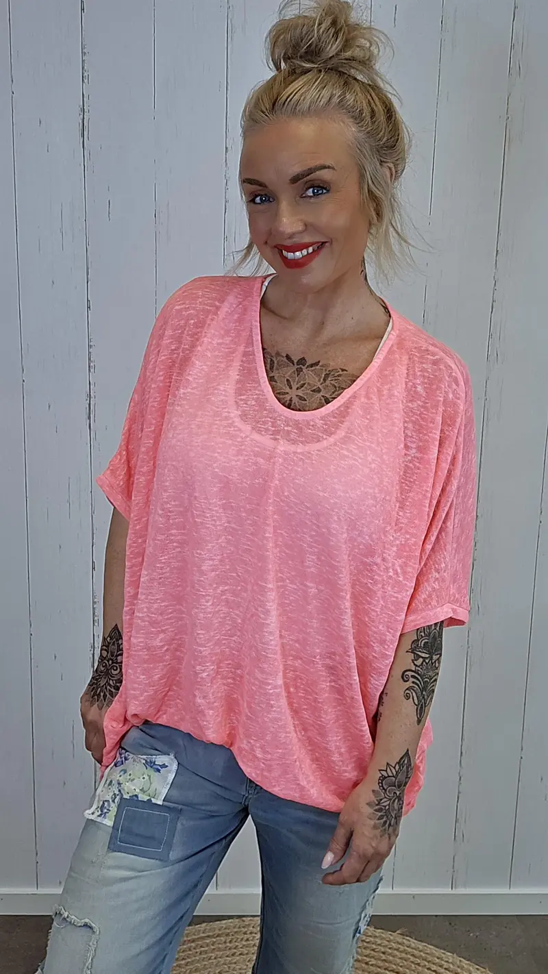 Catty oversized topp rosa