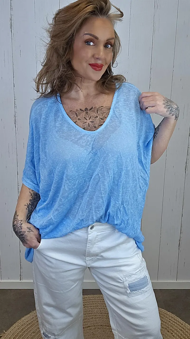 Catty oversized topp Turkis