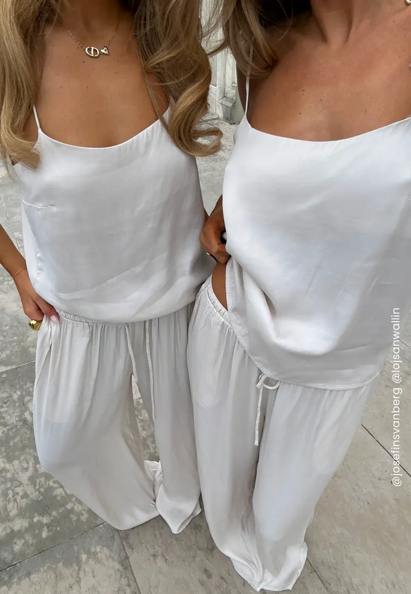 CC Viscose Satin Strap Tie Top