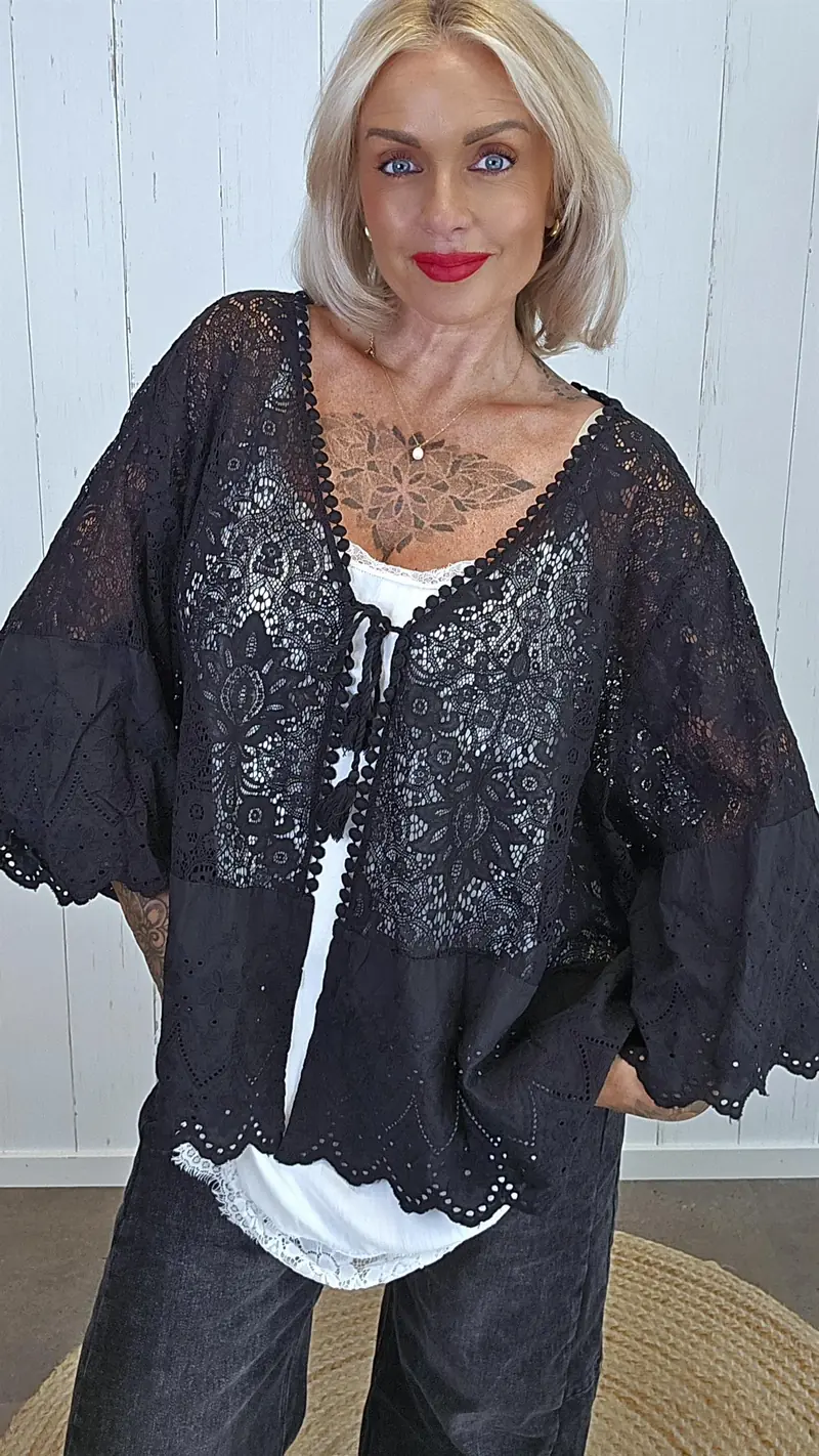 Celina blonde jakke svart