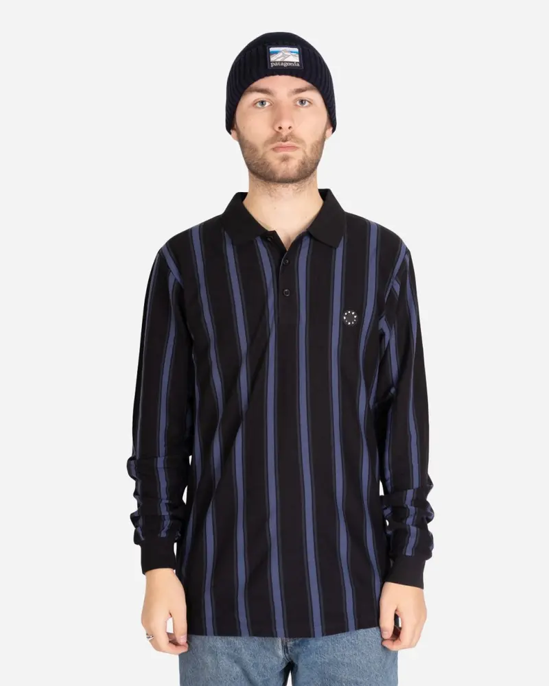 Century Stripe Polo - Black