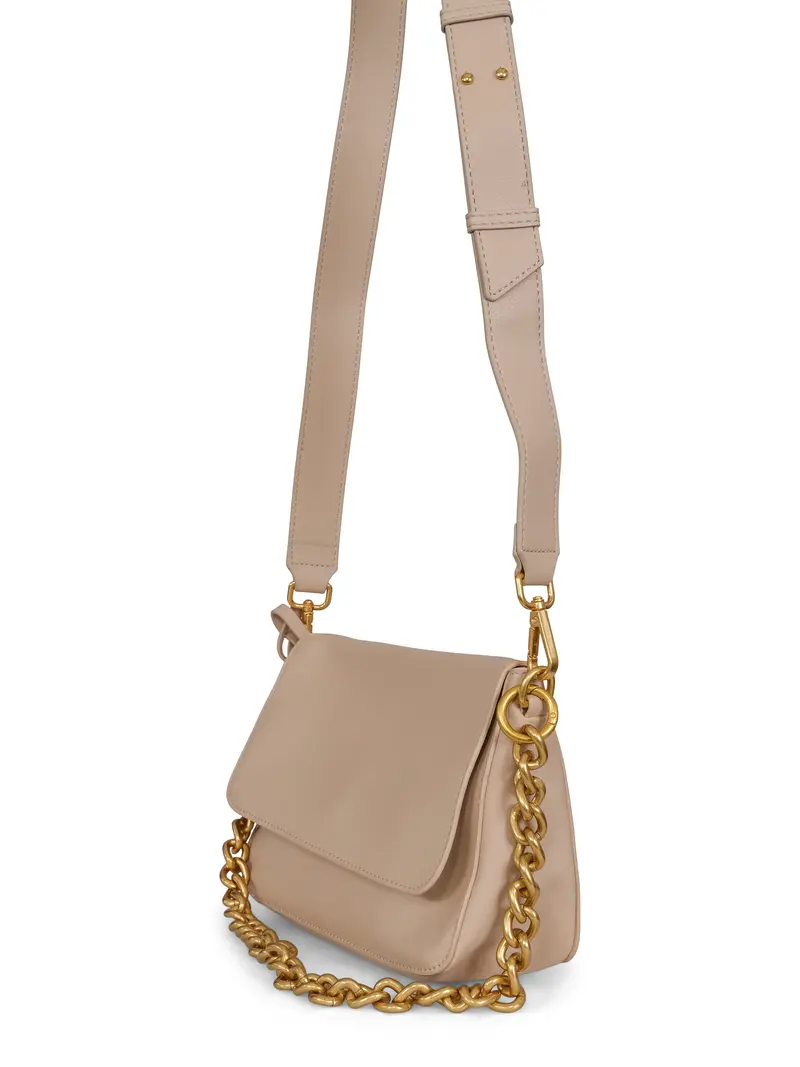 Chain leather bag Sand melert