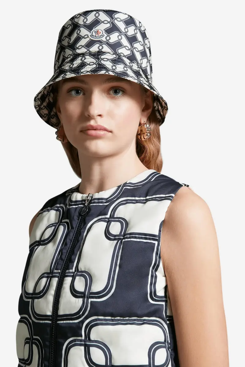 Chain Print Bucket Hat Aqua