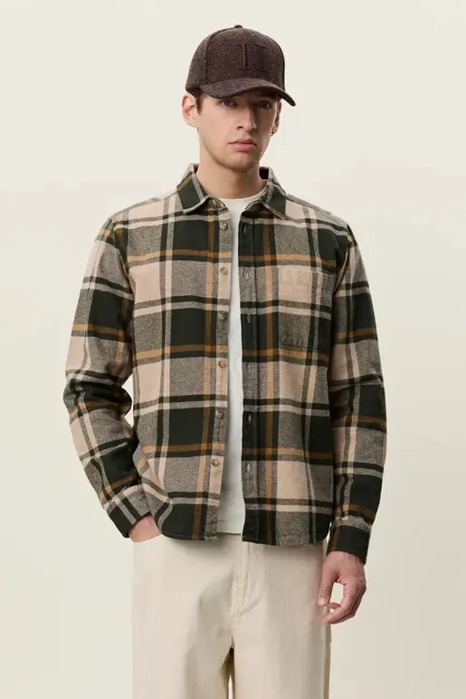 Check Flannel Shirt Rosin Green