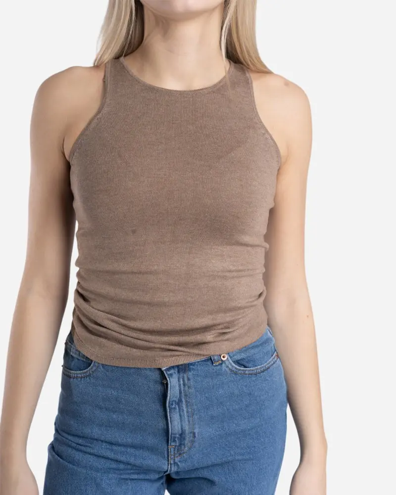 Chelsea knit tank top - Light Brown Melange