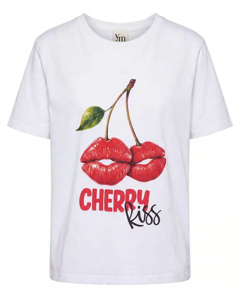 Cherry t-shirt Hvit