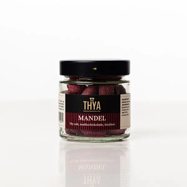 Chokolade - Mandler med hindbær