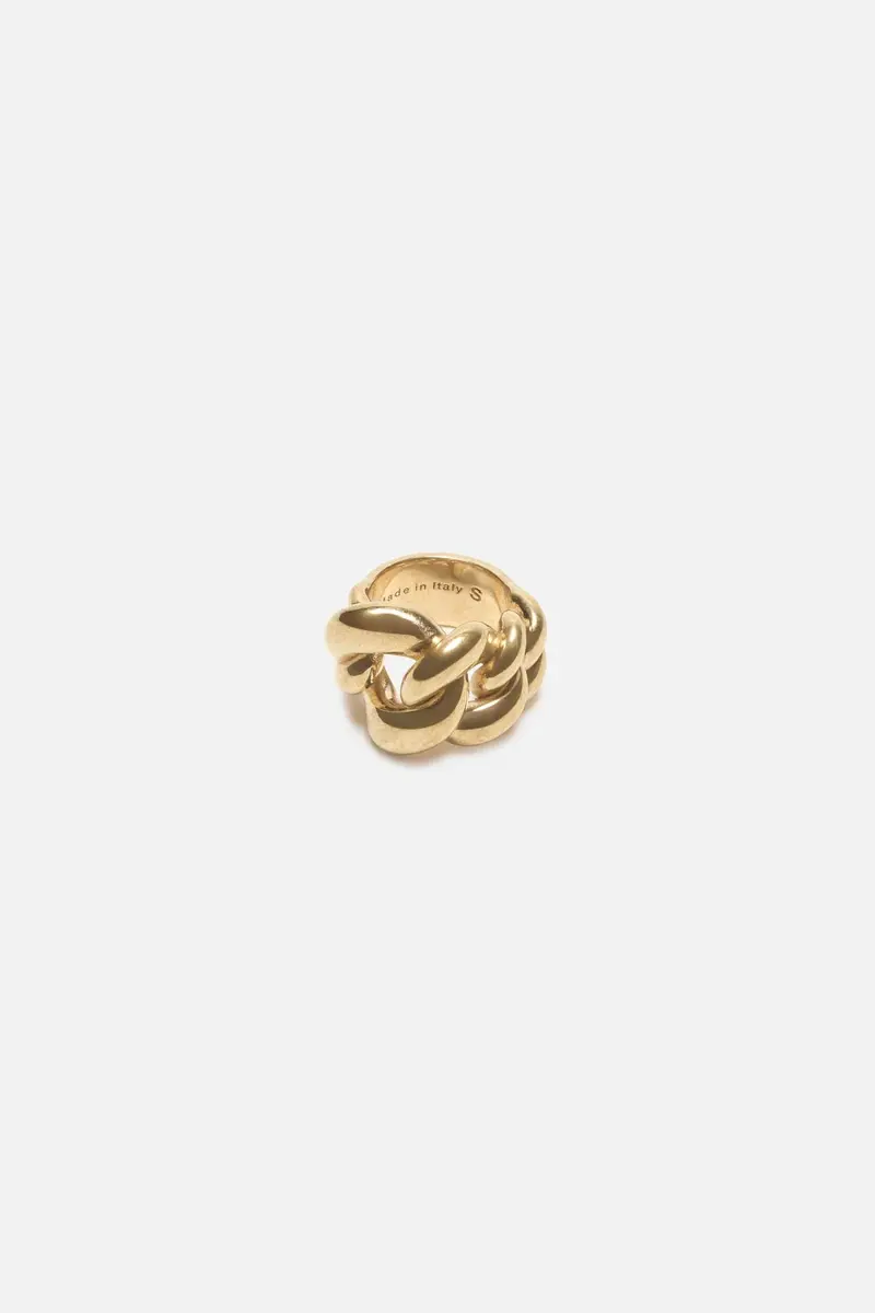 Chunky Chain Ring Semi Matt Gold