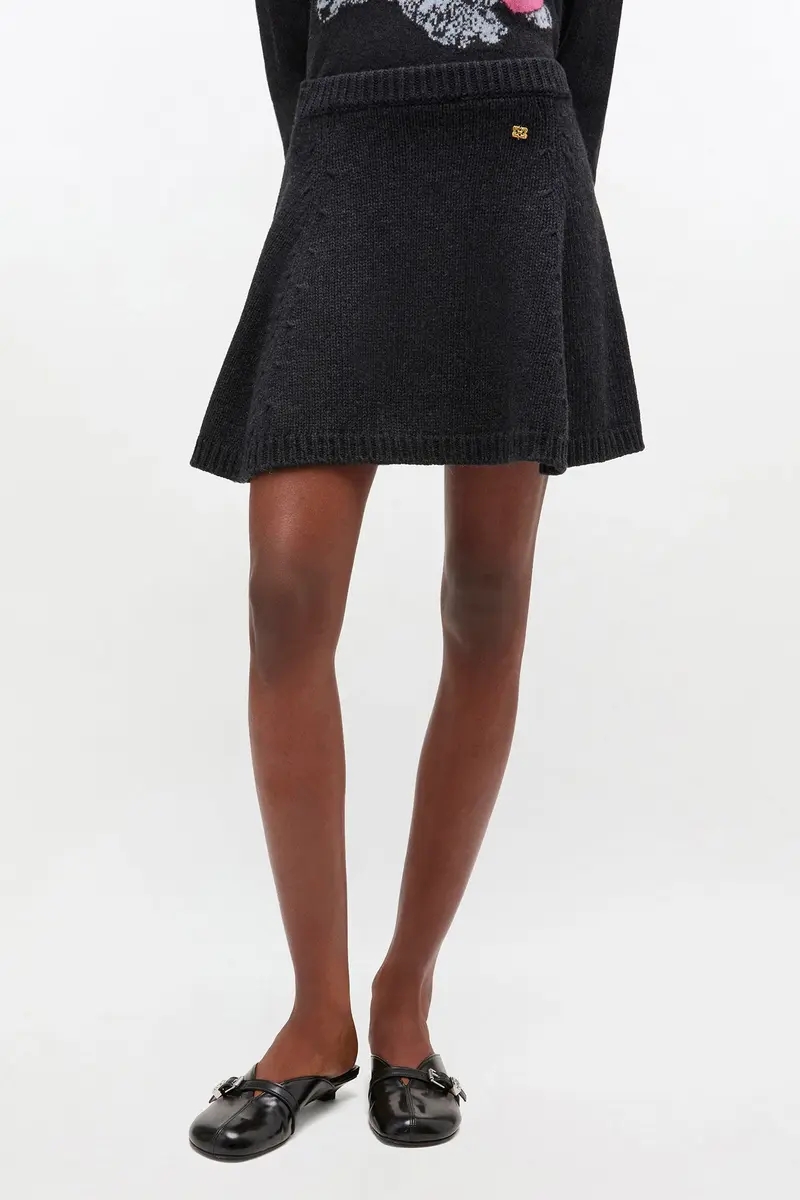Chunky Wool Mix Mini Skirt