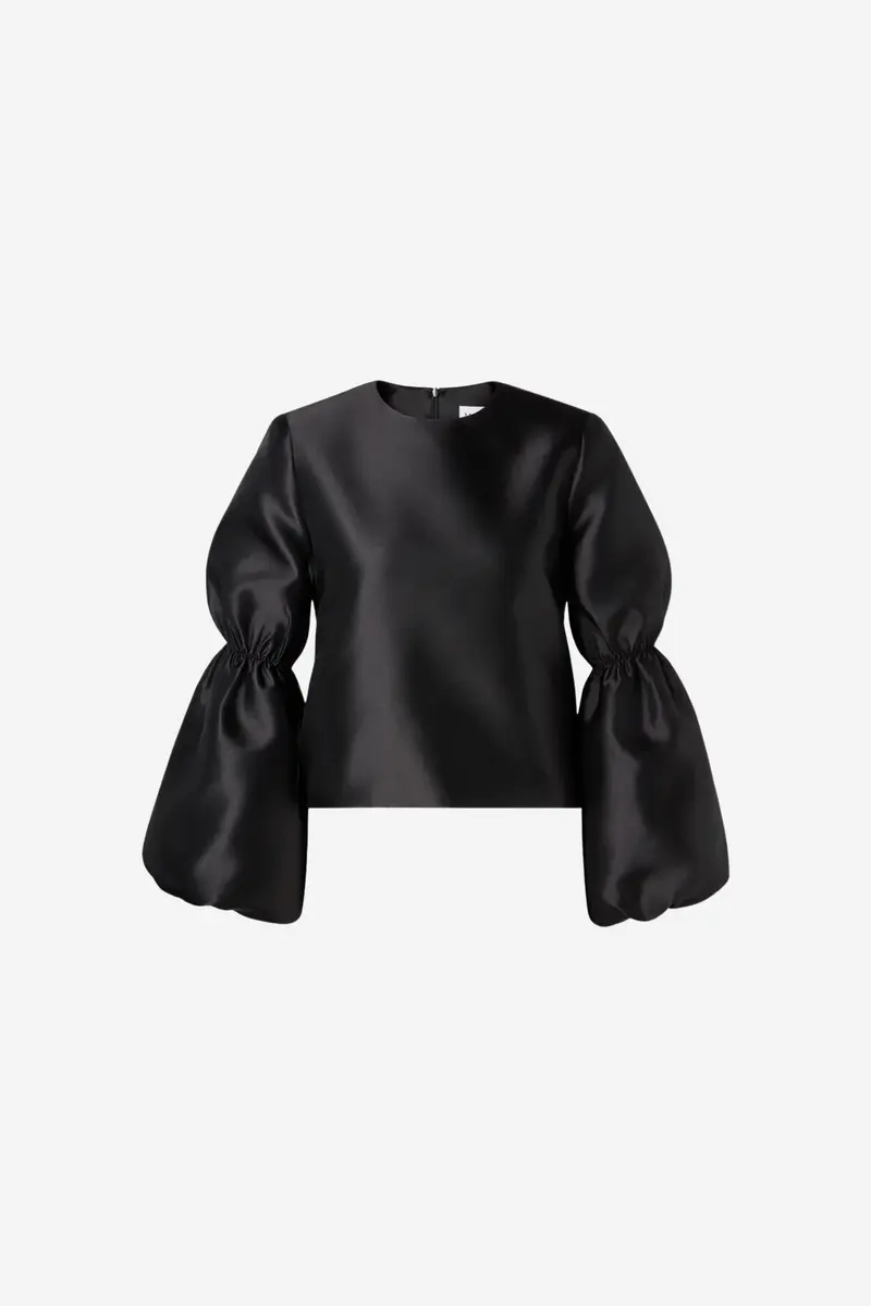 Cia Double Pouf Sleeve Blouse Black