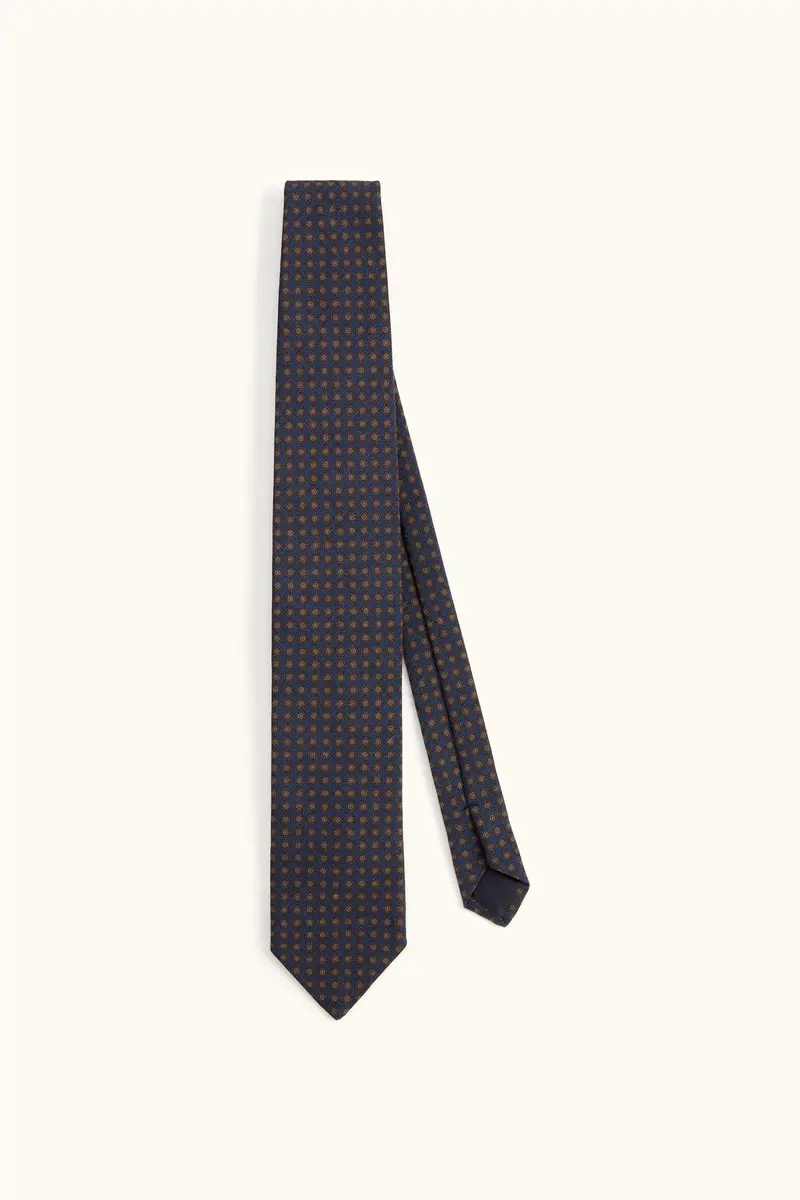 Circle Wool Tie Navy
