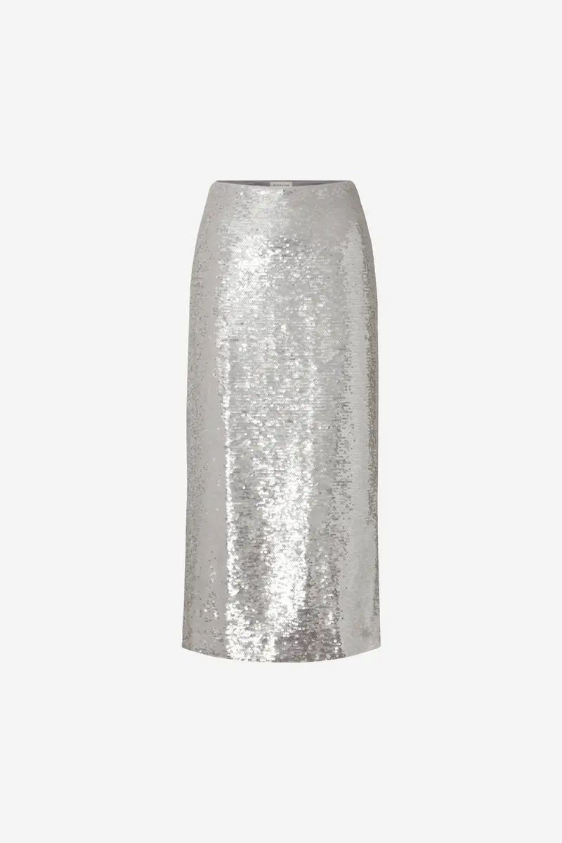 Clarisse Sequin Maxi Skirt Silver
