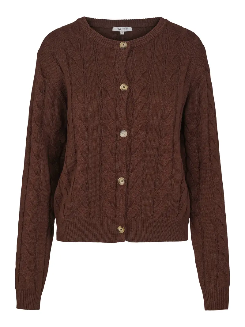 Classic knitted cardigan Brown Mel.
