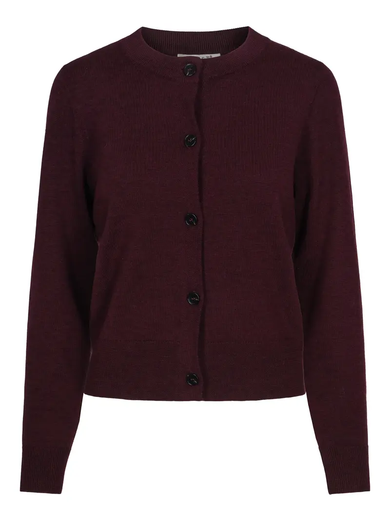 Classic merino cardigan Burgundy