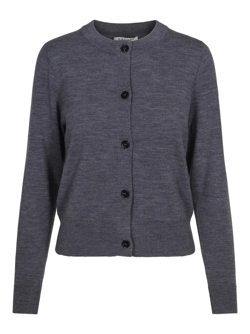 Classic merino cardigan Grey Mel.