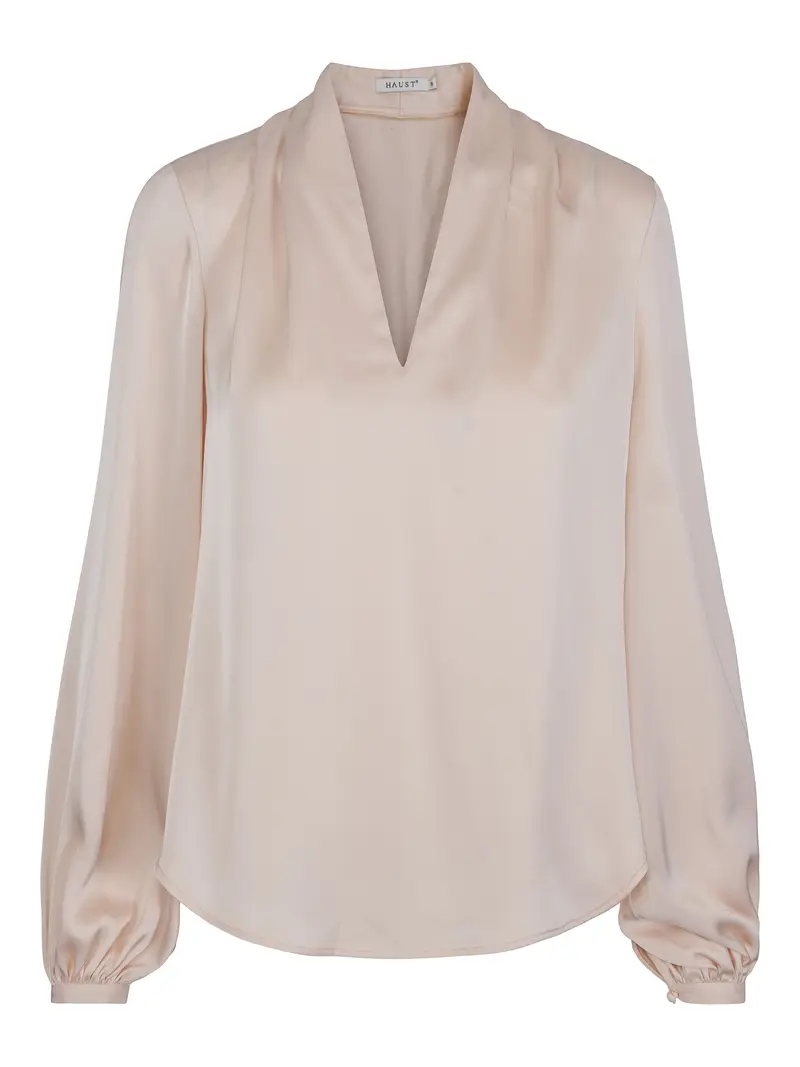 Classic V-neck blouse Champagne