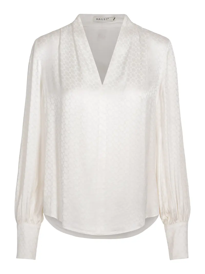 Classic V-neck blouse Creme