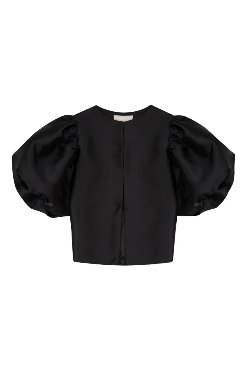 Cleo Pouf Sleeve Blouse Black
