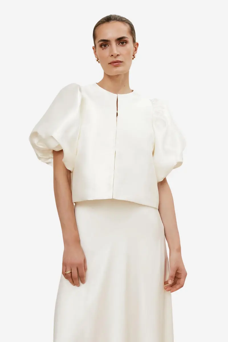 Cleo Pouf Sleeve Blouse Ivory