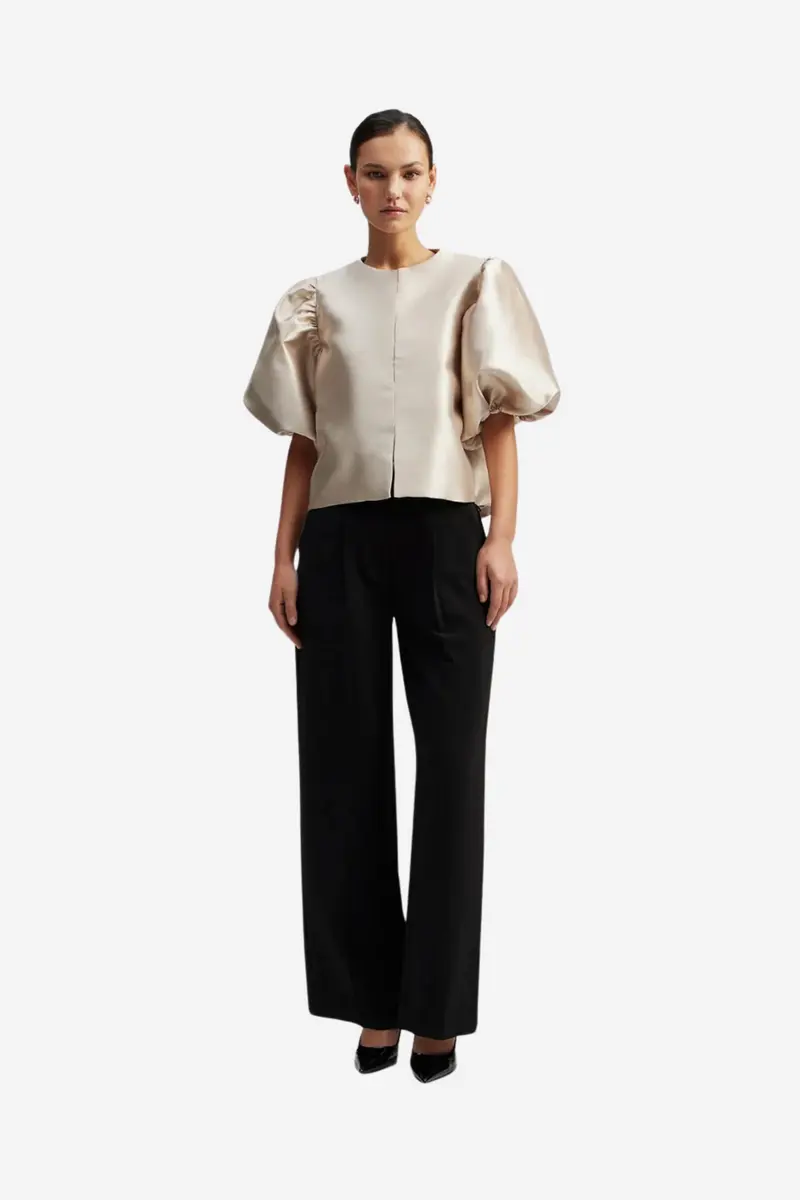 Cleo Pouf Sleeve Blouse Soft Beige