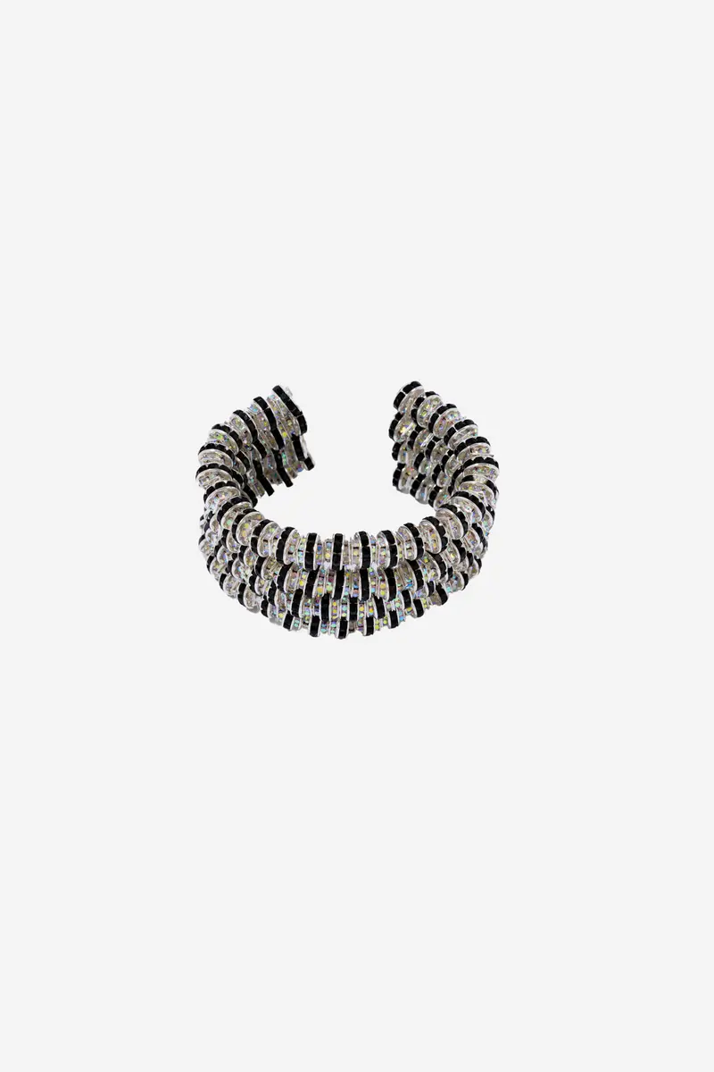 Cleopatra Bangle Silver/Black