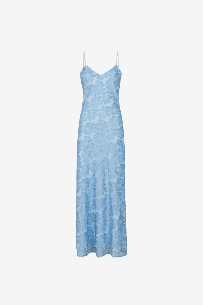 Clia Fringe Dress Sky Blue