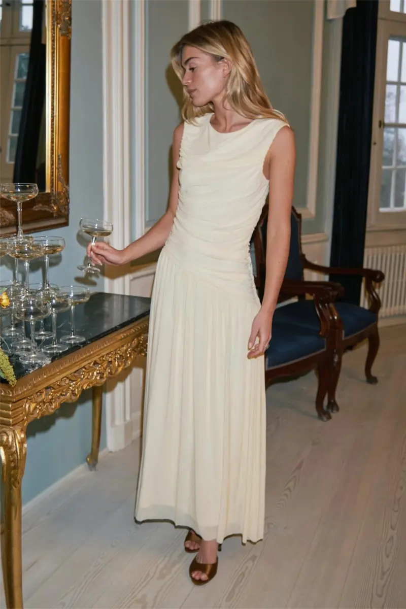 Cludine Mesh Dress Light Yellow